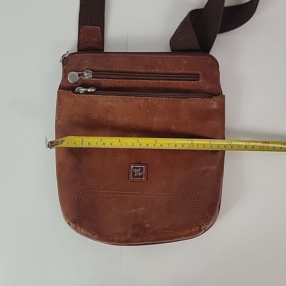 Adpel Maestri Genuine Italian Leather Brown Women's Crossbody - Picture 10 of 11